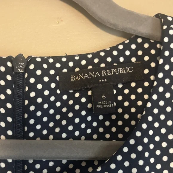 Banana Republic Navy and White Dress - Size 6 - Picture 2 of 5